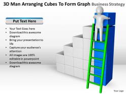 3d man arranging cubes to form graph business strategy ppt graphics icons