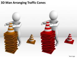 3d man arranging traffic cones ppt graphics icons powerpoint
