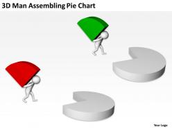 3d man assembling pie chart ppt graphics icons