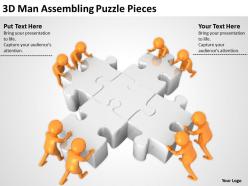 3D Man Assembling Puzzle Pieces Ppt Graphics Icons Powerpoint
