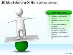 3d man balancing on ball business concept ppt graphics icons