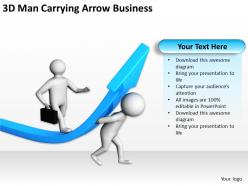 3d man carrying arrow business ppt graphics icons