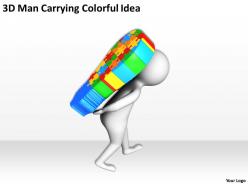 3d man carrying colorful idea ppt graphics icons