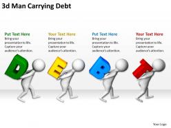 3d man carrying debt ppt graphics icons ppt graphics icons