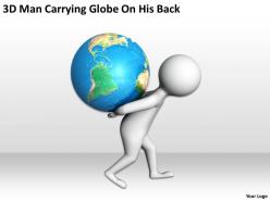 3d man carrying globe on his back ppt graphics icons