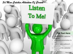 3d man catches attention of crowd ppt graphics icons powerpoint