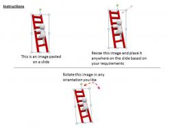 3d man climbing ladder to reach the top ppt graphics icons powerpoint