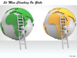 3d man climbing on globe ppt graphics icons powerpoint