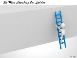 3d man climbing on ladder ppt graphics icons powerpoint
