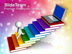 3d man climbing on stack of books powerpoint templates ppt themes and graphics 0213