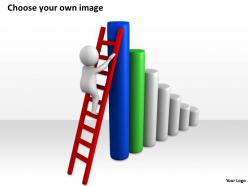 3d man climbing stairs to reach success ppt graphics icons powerpoint