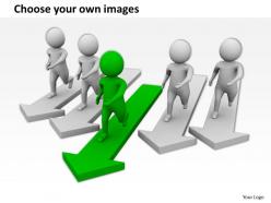 3d man competing in a race with arrows ppt graphics icons powerpoint