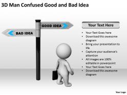 3d man confused good and bad idea ppt graphics icons powerpoint