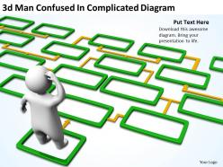 3d man confused in complicated diagram ppt graphics icons