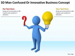 3D Man Confused Or Innovative Business Concept Ppt Graphics Icons Powerpoint