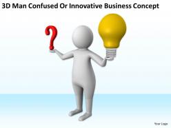 3d man confused or innovative business concept ppt graphics icons powerpoint