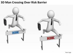 3d man crossing over risk barrier ppt graphics icons powerpoint