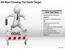 3D Man Crossing The Goals Target Ppt Graphics Icons Powerpoin