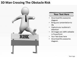 3d man crossing the obstacle risk ppt graphics icons powerpoint