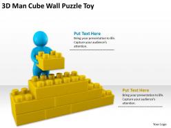 3d man cube wall puzzle toy ppt graphics icons powerpoint