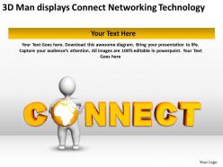 3d man displays connect networking technology ppt graphics icons