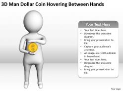 3d man dollar coin hovering between hands ppt graphics icons