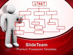 3d Man Drawing Organization Chart Business Powerpoint Templates Ppt Themes And Graphics 0113