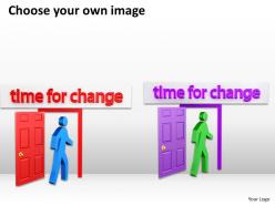 3d man entering door time for change aim success future ppt graphic icon