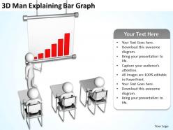 3d man explaining bar graph ppt graphics icons powerpoint