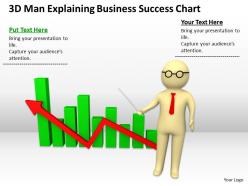 3d man explaining business success chart ppt graphics icons powerpoint
