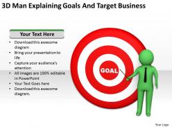 3D Man Explaining Goals And Target Business Ppt Graphics Icons Powerpoint