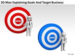 3d man explaining goals and target business ppt graphics icons powerpoint