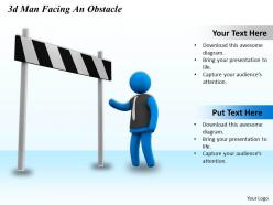 3d Man Facing An Obstacle Ppt Graphics Icons Powerpoint