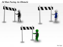 3d man facing an obstacle ppt graphics icons powerpoint
