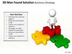 3d man found the solution business strategy ppt graphics icons