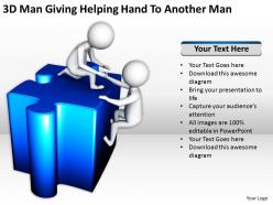 3d man giving helping hand to another manppt graphics icons powerpoint