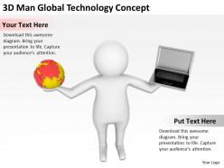 3d man global technology concept ppt graphics icons