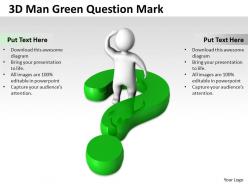 3d man green question mark ppt graphics icons