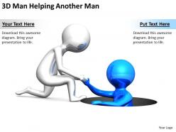 3d man helping another man ppt graphics icons powerpoint
