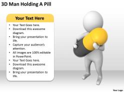 3d man holding a pill ppt graphics icons powerpoint