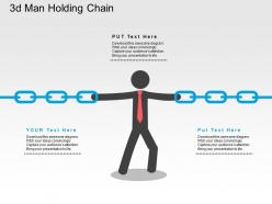 3d Man Holding Chain Flat Powerpoint Design