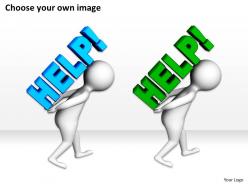 3d man holding help on back internet help ppt graphics icons powerpoint