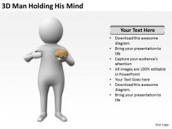 3d man holding his mind ppt graphics icons