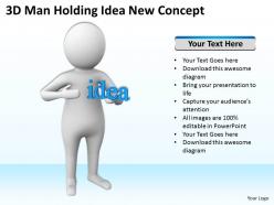 3d man holding idea new concept ppt graphics icons powerpoint