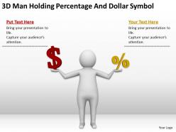 3d man holding percentage and dollar symbol ppt graphics icons powerpoint