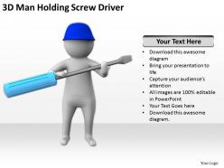 3d man holding screw driver ppt graphics icons powerpoint