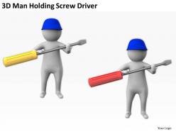 3d man holding screw driver ppt graphics icons powerpoint