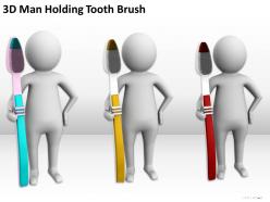 3d man holding tooth brush ppt graphics icons powerpoint