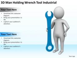 3d man holding wrench tool industrial ppt graphics icons powerpoint