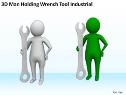 3d man holding wrench tool industrial ppt graphics icons powerpoint